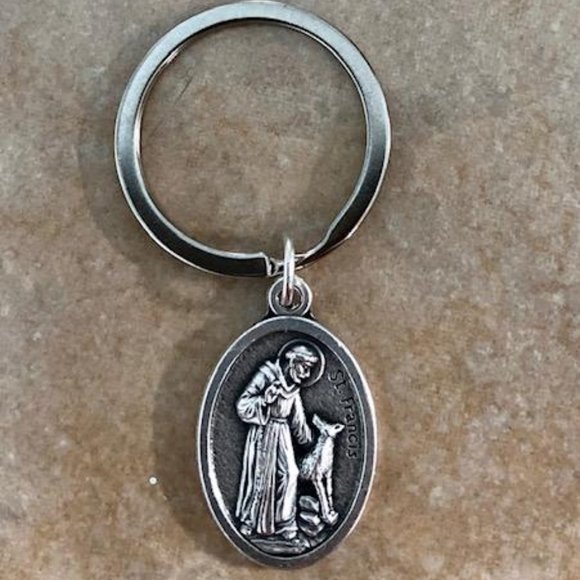 Sterling Silver plated necklace St Francis Saint Francis CHARITY - Picture 2 of 5